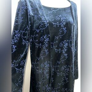 Social Circles Black Velvet Burnout Gothic Overlay Dress Size 10